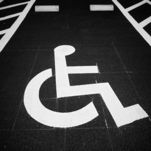 Stock photo of a disabled parking spot icon