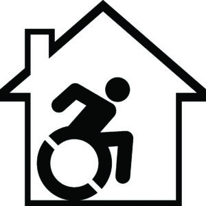 wheelchair icon inside house shape