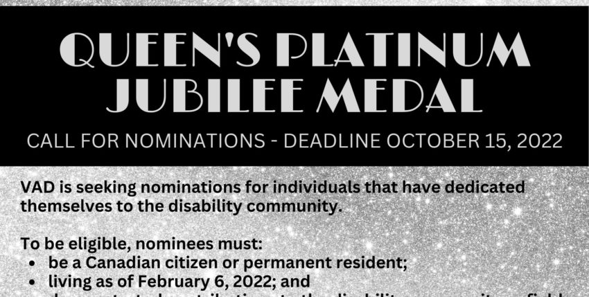 Nominations are being accepted for the Queen’s Platinum Jubilee Medal
